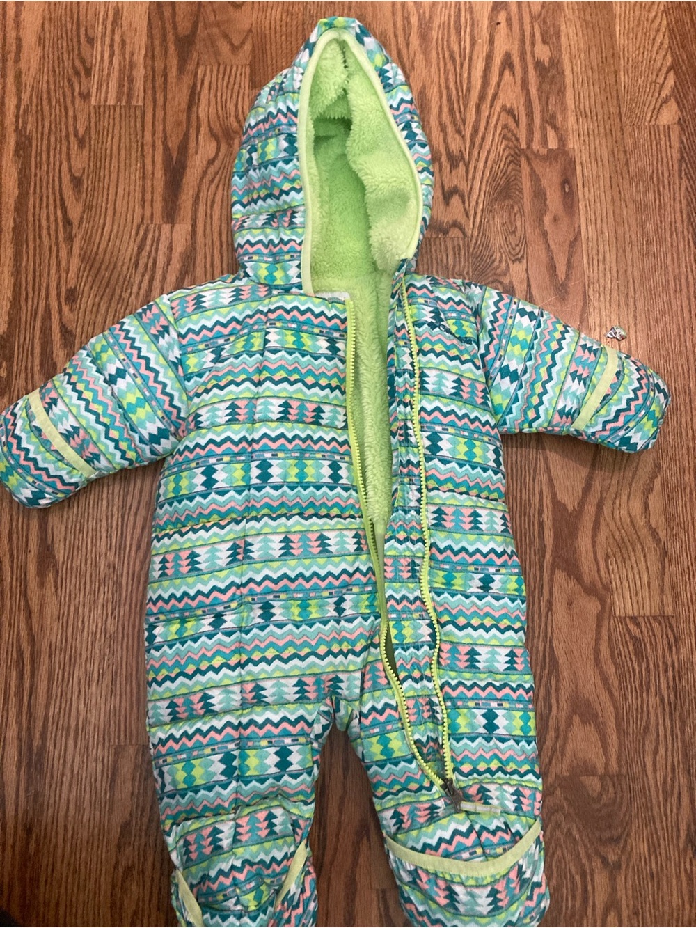 Columbia Infant Snowtop II Bunting Green & Blue Baby 3-6M